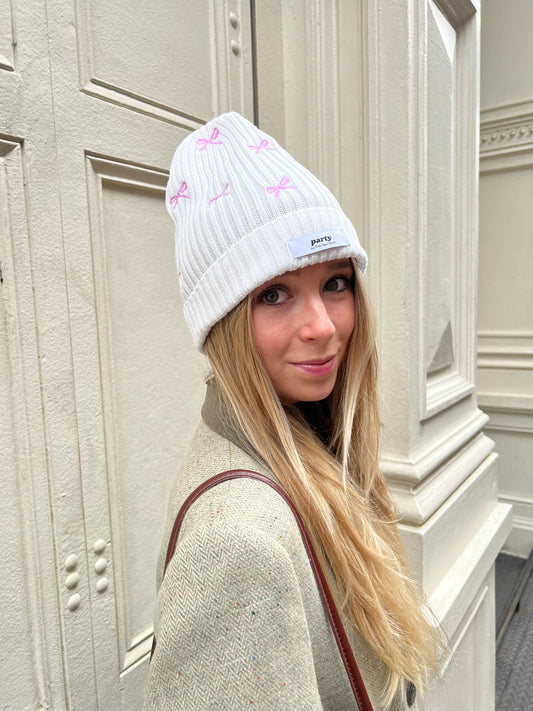 Lavender Bow Party Beanie